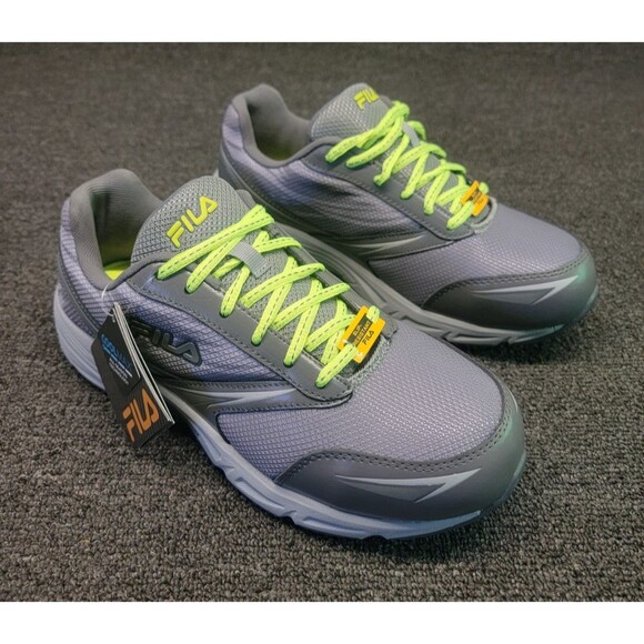 Fila Womens Meiera 2 Slip Resistant Composite Toe Memory Foam Grey/Green Sz 10 - Picture 1 of 13